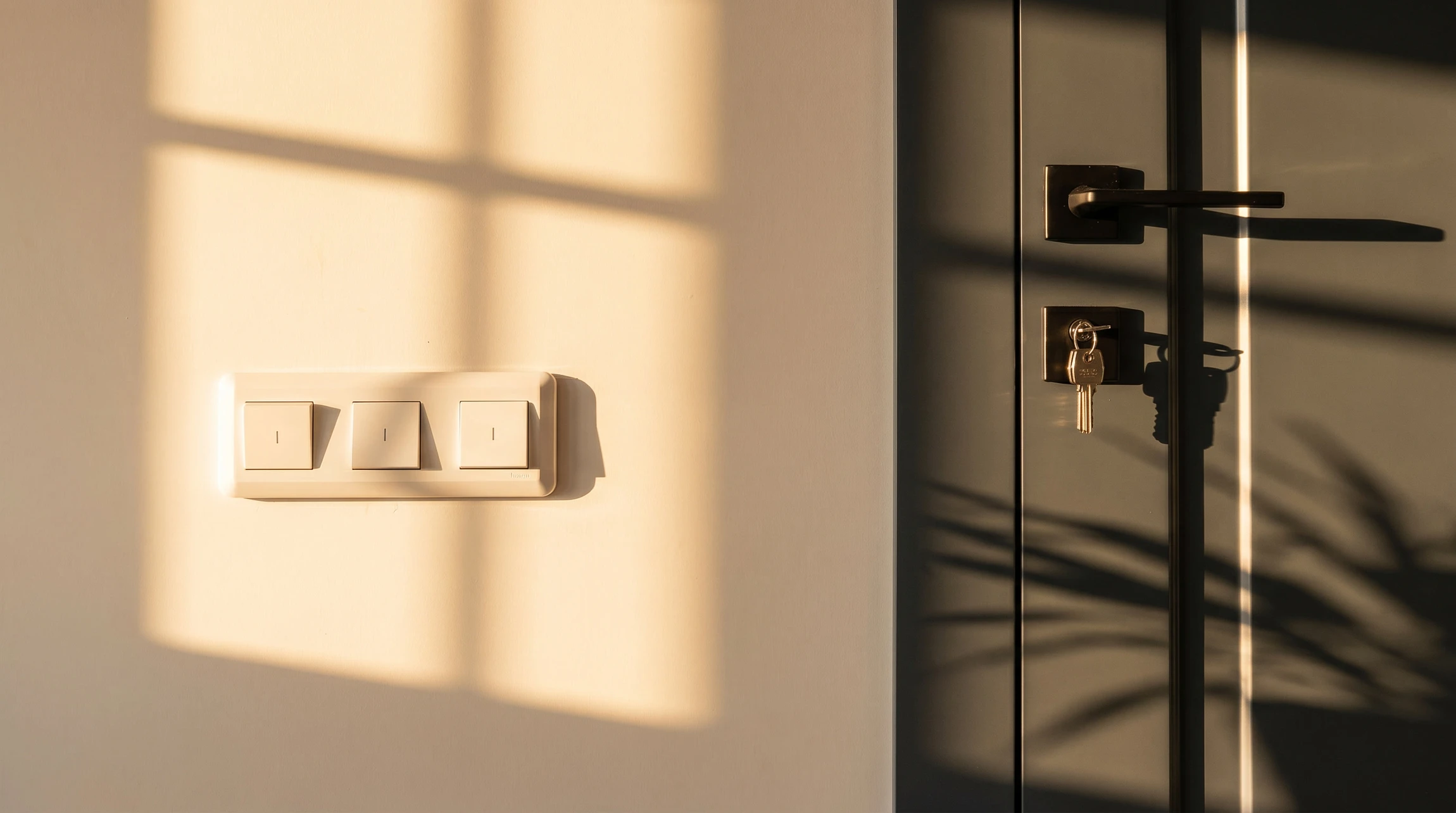 Intérieur domestique, mains d'électricien utilisant une pince à dénuder sur câbles électriques près d'un boîtier d'encastrement bleu fixé au mur blanc